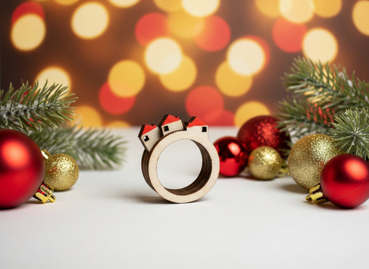Wooden Christmas Rings - Set of 9 Pieces