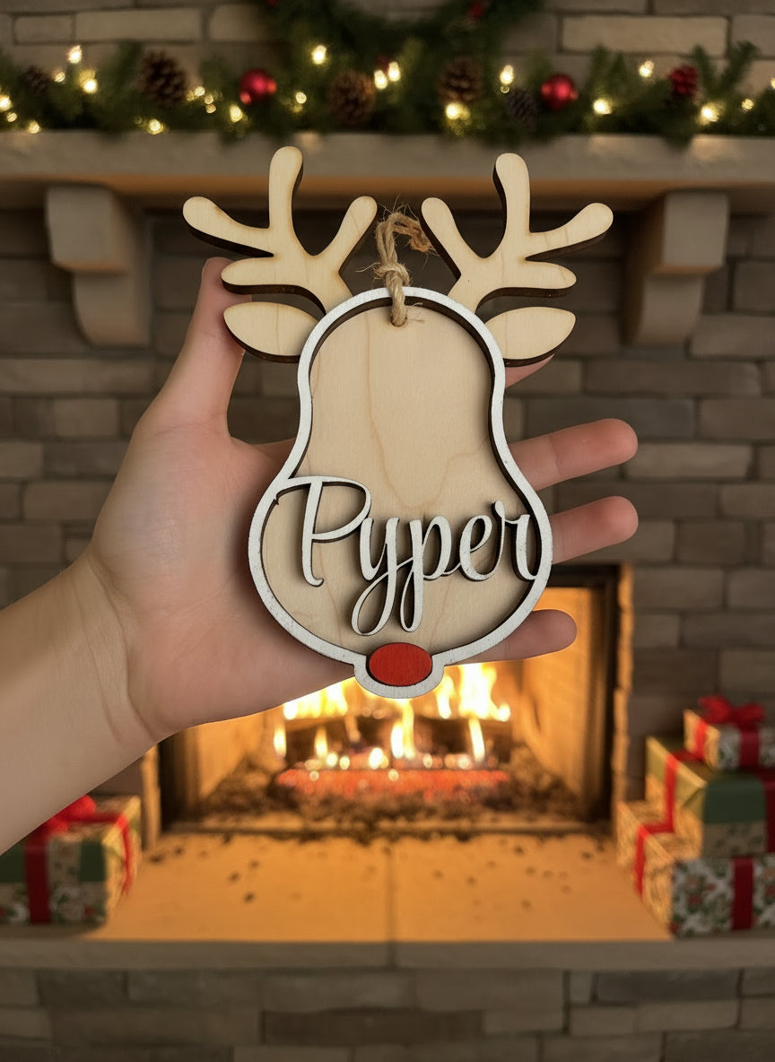 Custom Rudolph Name Ornament