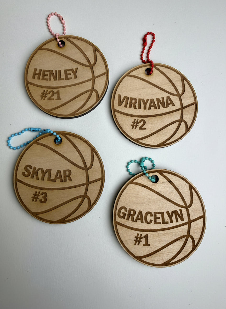 Custom Basketball Name Keychain